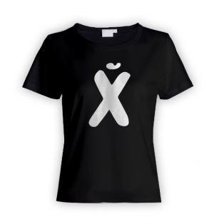 Женская прикольная футболка с принтом "буква Х*Й"
